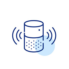 Speaker and waves. Listening to music. Pixel perfect, editable stroke icon