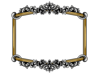 Ornate Frame Swirl Gold silver