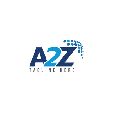 A2Z business logo modern minimalist clean blue and yellow arrow conceptual vector logo