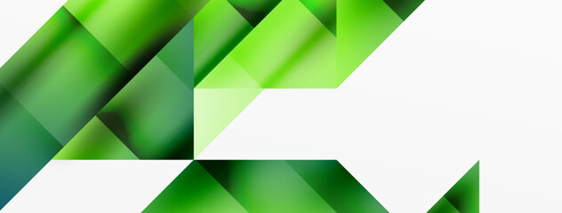 Vivid abstraction unfolds. Triangles in seamless harmony, composing dynamic geometric backdrop. Interplay of angles and hues forms captivating tapestry, evoking modernity and artistic allure