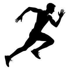 man run pose vector silhouette illustration