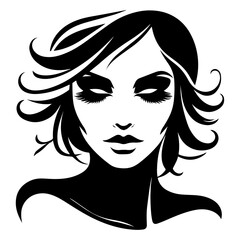 woman face vector silhouette illustration