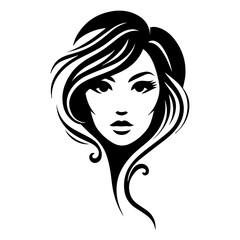 woman face vector silhouette illustration