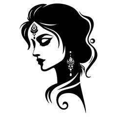 woman face vector silhouette illustration