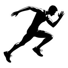 man run pose vector silhouette illustration
