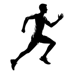 man run pose vector silhouette illustration