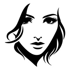 woman face vector silhouette illustration