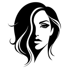 woman face vector silhouette illustration