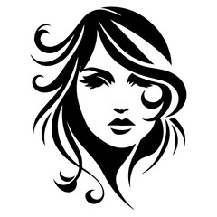woman face vector silhouette illustration
