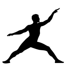 Yoga Warrior Pose vector silhouette illustration
