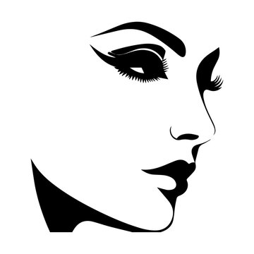 recommend clip art: woman face vector silhouette illustration