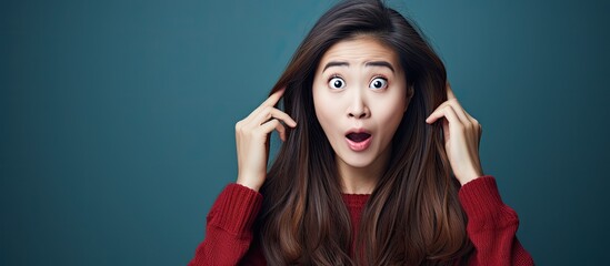 Asian woman with a surprised expression