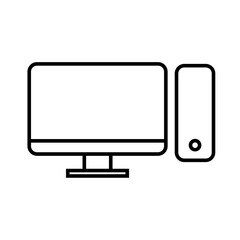 Personal computer line icon design