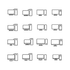 Personal computer line icon design