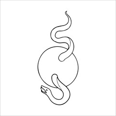 vector illustration of snake with round