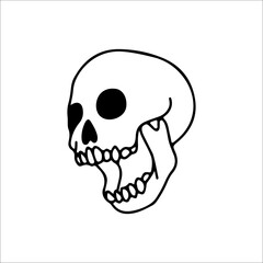 concept skull doodle vector illustration