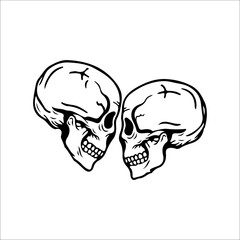 vector illustration of two skulls