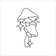 vector illustration of mushrooms and stars