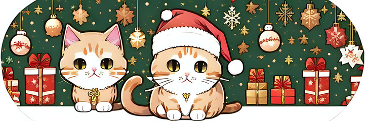 merry christmas with cat, cat celebration merry christmas 