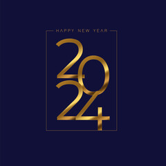 Happy New Year 2024 Wishes abstract vector clean minimalist glitter background modern greeting social media ready flashy background