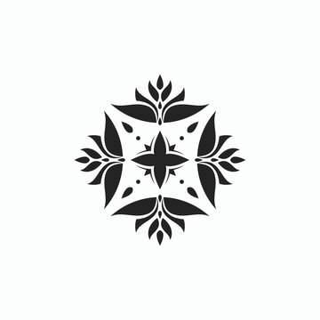 Abstract vector logo design florist tile