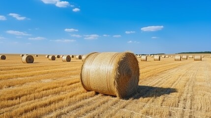 hay bales in the field