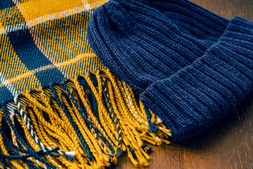 マフラー・ニット帽のクローズアップ