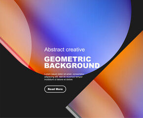 Round square geometric abstract background