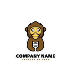 Paper moneky mascot logo