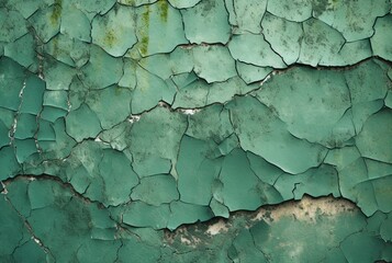 cracked green cement texture background. generative ai