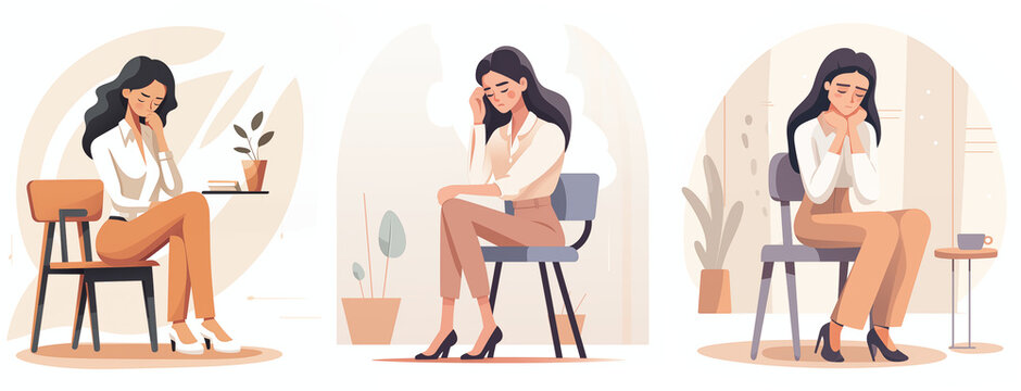 一人で悩む女性