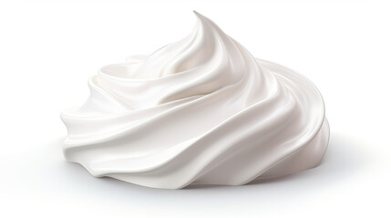 white whipped cream isolated on white background - obrazy, fototapety, plakaty