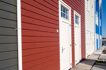 Fototapeta premium Terraced houses with different facade colors