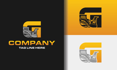 letter G mulching , Land Clearing . construction logo © Shenju