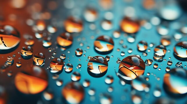 Beautiful Colorful Water Droplet Illustration Wallpaper and Background. Generative AI.