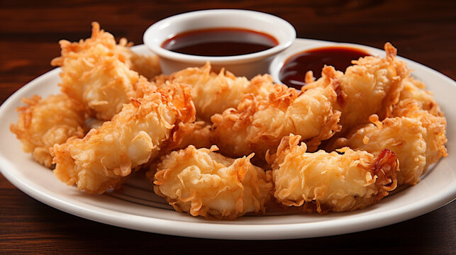 fried shrimp in a bowl HD 8K wallpaper Stock Photographic Image 