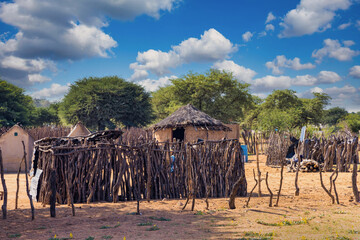 african village traditional houses in southern africa