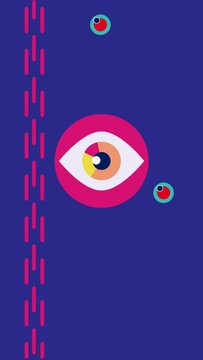 vertical plantilla ojo rosa para atenci&oacute;n web y redes sociales