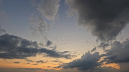 cute sunrise goldish clouds on the sky bg - photo of nature