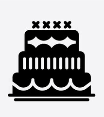 The logo icon of cake. Icon cake food. Logo food cake brithday