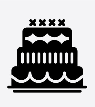 The logo icon of cake. Icon cake food. Logo food cake brithday