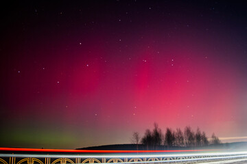 The Northern Lights are red. Rethinking the northern Lights using other colors. A rare image of the...