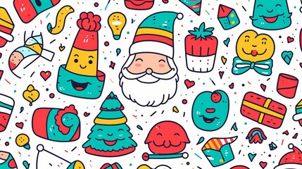 Christmas background Ilustration of traditional Santa Claus or Father Christmas. Festive Holiday design for greeting card, cover or poster. Generative AI