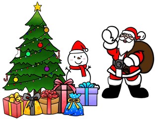 christmas tree and gifts