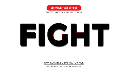 fight red light background text effect. Editable text effect - obrazy, fototapety, plakaty