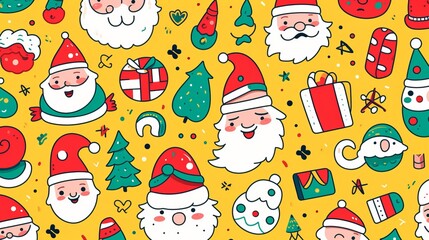 Fototapeta premium Christmas background Ilustration of traditional Santa Claus or Father Christmas. Festive Holiday design for greeting card, cover or poster. Generative AI