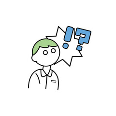 Obraz premium 驚く白衣の男性