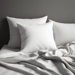 mock up white pillow on mattress