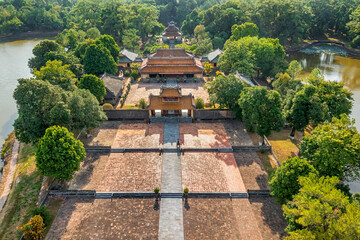 Minh Mang tomb near the Imperial City with the Purple Forbidden City within the Citadel in Hue,...