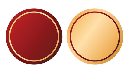 Empty golden red round label border frame illustration png clipart